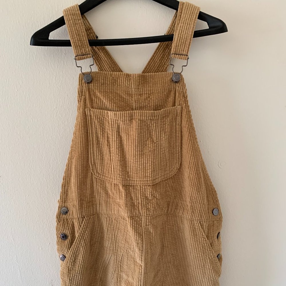 Tan Corduroy Overall Dress